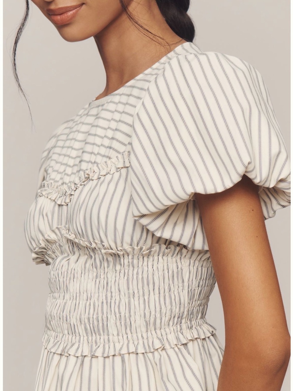 En Saison Azra Puff-Sleeve Peplum Top - Picture 4 of 6